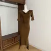 Vestido de Punto de Alta Elasticidad de Lyocell con Curva Fluida para Mujer, Vestido Bodycon de Cola de Pez para Primavera/Verano