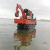 Excavadora de Barco Montada sobre Orugas Jiangsu Excavadora Anfibio Zhejiang Excavadora de Doble Flotador Equipo de Excavación en Agua Salada
