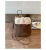Bolso Pequeño Patchwork de Lana de Cordero para Mujer 2026 Nuevo de Moda Elegante para Exteriores Bolso para Teléfono Móvil Estilo Coreano Ins Bolso de Hombro Cruzado