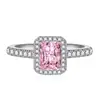 Anillo de moissanita rosa redean al por mayor anillo con incrustaciones de color de diamante soporte para bolígrafo de diamante entrega en una sola pieza