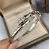 Pulsera de hueso de serpiente Baojia, plata pura chapada en oro rosa de 18k, pulsera estrecha en forma de serpiente con medio diamante, de lujo ligero de alta gama con diamantes completos