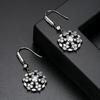 Aretes Gancho de Oreja Diamante Fila Sencilla Jinse Cobre Zircón Aretes Esféricos Moda Negro Cena Nicho Joyería de Oreja Mujeres