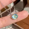 Nueva Venta Caliente Topacio Ojo Maligno Fuego Artificial Corte Collar para Mujer Moda Lujo Ligero Sensación de Gama Alta Aguamarina Cadena Clavicular