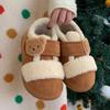 Zapatos de Algodón de Invierno para Mujer con Velcro y Bloques de Color Retro Estilo Coreano Cabeza de Oso Nueva Celebridad de Internet Cálido Ropa Exterior Estudiante Zapatos Birkenstock