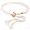 Cinturón tejido para mujer, decorativo, estilo vintage, con nudo de anillo, cintura fina, cadena, cintura de algodón y lino, cuerda para camisa.