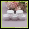 Frasco de creme branco de 10g frasco de teste de creme 10g amostra cosmética frasco redondo frasco redondo com pó de cebola dourada