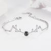 Pulsera de Pareja Personalizada Tmall Un Ciervo Tiene Tu Piedra de Proyección 100 Idiomas Simple 520 Joyería Pulsera de Astas Pequeñas