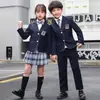 Uniforme de jardín de infantes, uniforme escolar, traje de otoño e invierno, nuevo traje de clase para estudiantes de primaria y secundaria de estilo británico para niños.