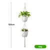 Conjunto de Sacos de Rede para Vasos de Flores Mais Vendidos no Exterior, Cesta Suspensa de Rede para Plantas Verdes Tecida à Mão, Saco de Rede de Corda de Algodão Criativo da Amazon