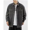 Camisa de Pana Estilo Hong Kong para Hombre, Ropa de Trabajo para Adolescentes, Chaqueta Elegante y Casual de Manga Larga para Otoño
