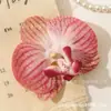 Orquídea Phalaenopsis Artificial, Flor Falsa Realista de Gama Alta con Textura Similar a la Película, Cabeza de Flor Decorativa, Flor Artificial para Arreglo de Escena y Arte Floral