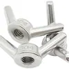Acero Inoxidable 304 Tuerca Mariposa de Orejas Largas Tuerca de Cuerno Apretable a Mano Tuerca de Tornillo en Forma de Disco M6M8M10M12M14M16