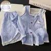 Pijama de Algodón Nube para Mujer con Sujetador Incorporado Verano Nuevas Llegadas Camiseta sin Mangas y Shorts Conjunto de Ropa de Casa Color Block con Sujetador Incorporado Pijama