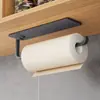 Suporte de Plástico para Filme de Cozinha Montado na Parede, Porta Rolos de Papel sem Furar, Suporte de Toalha Doméstico para Banheiro