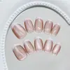 Uñas Prefabricadas Hechas a Mano, Simples y Suaves, Ojo de Gato Francés de Taro, Moda Europea y Americana, Estilo Ins, Uñas Removibles Portátiles, 30 Piezas