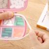 Caja de medicamentos de plástico con subcompartimento, mini caja de medicamentos transparente a prueba de polvo, caja de medicamentos de 8 compartimentos, caja de almacenamiento de medicamentos pequeña, caja de almacenamiento de medicamentos