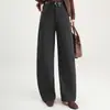 Pantalones anchos de lana de acetato sintético para mujer, nueva colección otoño/invierno 2026, de cintura alta, que cubren la cadera, de corte holgado, fluidos, pantalones largos casuales