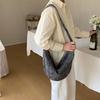 Bolso Cruzado para Mujer Estilo Japonés Bolso de Lona Lavado al Agua Bolso de Cuero Vestido Retro Bolso Dumpling Bolso Cruzado Casual Unisex
