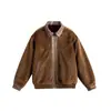 Roupas Vintage 25 Inverno Novo Acolchoado Quente Reversível Jaqueta de Algodão para Homens com Design de Marca Tendência e Gola de Couro