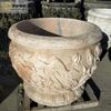 Aquário Esculpido em Pedra Vaso de Flores Tanque de Pedra para Pátio Tanque de Água de Pedra Azul Natural Tanque Grande de Pedra Sulco de Pedra Vasos de Flores de Pedra Ornamento