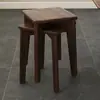 Cadeira de Jantar de Madeira Maciça com Estofado Macio para Uso Doméstico, Banqueta Empilhável para Mesa de Jantar, Mesa de Chá Simples de Madeira Nova 2025, Cadeira de Jantar