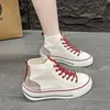 Tenis Blancos de Caña Alta Estilo Coreano para Mujer, Adecuados para Combinar con Faldas, para Personas Menudas, Nuevo Modelo Verano 2026, Zapatos Deportivos de Caña Alta para Correr al Aire Libre para Mujer