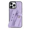 Funda de cuero para teléfono móvil Apple 15promax, estilo Chanel, correa de muñeca ajustable para iPhone 14