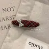 Pinza de Pato de Aleación Ovalada a Cuadros con Pedrería en Forma de Corazón de Lujo Ligero Coreano Exquisito Versátil Pasador para Flequillo Dulce Fresco Accesorio para el Cabello