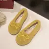 Zapatos peludos de estilo hada suave para mujer, Novedad Otoño/Invierno 2026 Versión Coreana Zapatos de algodón de suela blanda, Mocasines planos forrados de felpa