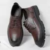 Zapatos de hombre de gran tamaño transfronterizos, zapatos derby de suela gruesa para aumentar la altura, zapatos de cuero formales de negocios para hombre, zapatos de cuero casuales para hombres jóvenes