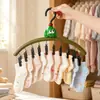 Cabide multi-porta-cartões com design de animal fofo de desenho animado, varal de varanda estilo feminino para roupas íntimas e meias, varal com clip para armazenamento doméstico