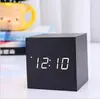 Reloj LED de madera creativo controlado por voz reloj despertador de madera multifuncional regalo para estudiantes reloj electrónico reloj de mesa fabricantes venta al por mayor