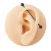 Perforación corporal punk europea y americana transfronteriza de acero inoxidable con circonita, micro barbell, clavo para hueso de la oreja de estilo industrial