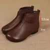Botines cortos de mujer transfronterizos, cómodos y versátiles, botines de suela plana para otoño e invierno, cuero suave, suela blanda, botines individuales, botines de algodón aterciopelado para mujeres de mediana edad y mayores