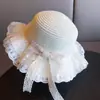 Sombrero de sol de estilo pastoral para niñas, sombrero de paja con temática de bosque para niños, sombrero de sol para protección solar en la playa para niñas, sombrero de sol con protección UV