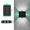 Luz de pared solar lámpara de patio exterior luz exterior con sensor inteligente controlada por luz luz de ambiente nocturna luz lavaparedes para jardín villa