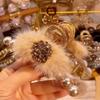 Outono e inverno imitação de contas pelúcia garra clipe feminino cabeça traseira placa cabelo garra grande tubarão clipe merad cabelo multi-cabeça grampo de cabelo