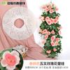 Colgante de pared violeta simulado para decoración de bodas y del hogar, enredadera de rosas colgante de techo, enredadera de flores falsas, decoración artificial de flores para el hogar