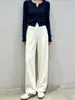 ¡Pantalones suaves, aterciopelados y texturizados! Pantalones casuales de corte ajustado, pierna curva, fluidos y favorecedores, perfectos para otoño