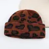 Estilo Coreano Otoño e Invierno Dulce y Fresco Elegante Retro Corazón Estampado de Leopardo Gorro de Lana para Niñas Cálido Circunferencia de Cabeza Grande Gorro de Punto