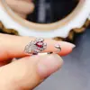 Anillo Popular de Rubí Natural al por Mayor de Fábrica Plata S925 Incrustado Piedra Principal 3*4 Joyería de Lujo Venta Directa de Fábrica
