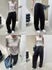Calça Social Cisnann Outono Nova Chegada Mistura de Tencel e Lã Modeladora de Pernas Plissada de Perna Larga SN7684