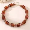 Sz0988 Pulsera de Punto Teñido con Abalorios Redondos Halo Europeos y Americanos de Lujo Accesible Pulsera Maillard Collar Exagerado Elegante Joyería