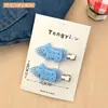 Pinza Creativa Versátil de Alto Valor con Lunares y Cachorro para Niñas, Elegante Pinza para Flequillo, Pinza Cuadriculada sin Costuras para Cabello Suelto, Pinza Lateral