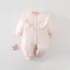 Ropa para recién nacidos, mameluco de bebé de Clase A engrosado, mameluco de bebé acolchado de algodón, abrigo acolchado de algodón cálido para otoño e invierno 120g