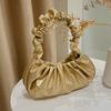 Comércio Exterior Transfronteiriço Bolsa Feminina Estilo Coreano Cor Sólida Bolsa Nuvem Plissada Bolsa Feminina de Axila Bolsa Doce de Ombro Bolsa Nuvem