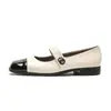 Zapatos Mary Jane de cuero genuino estilo francés para mujer con tacón grueso, corte bajo, zapatos de cuero clásicos versátiles de punta redonda estilo universitario