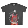 Camiseta Transfronteiriça Scottie Pippen com Estampa, Manga Curta, Tecido Pesado, Gola Pequena, Licenciada Oficialmente por Pippen