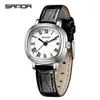 Reloj de Cuarzo Sanda Compacto y Exquisito Escala Romana para Mujer Moda de Alta Gama Lujo Accesible Cuadrado con Correa de Acero