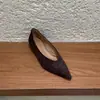 Sapatilhas de Camurça Bico Fino com Salto Grosso para Mulheres, Novo Verão 2026 Elegantes Estilo Francês Salto Anabela Baixo Preto para o Trabalho